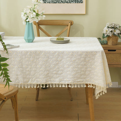 Pastoral Daisy Cotton Decorative Tablecloth