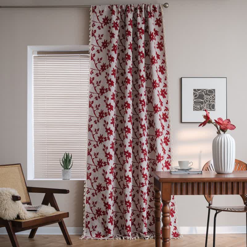 Rustic Rose Cotton Semi-shading Curtain
