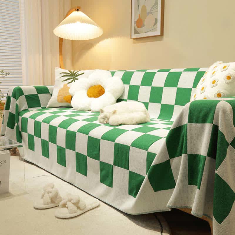 Ownkoti Classic Plaid Reversible Pet Sofa Slipcover