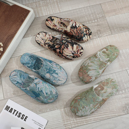 Chinoiserie Floral Non-slip House Slippers
