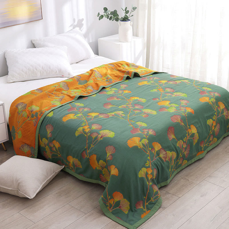 Cotton Jacquard Fabric | Jacquard Bedding | Ownkoti Ginkgo Quilt – ownkoti