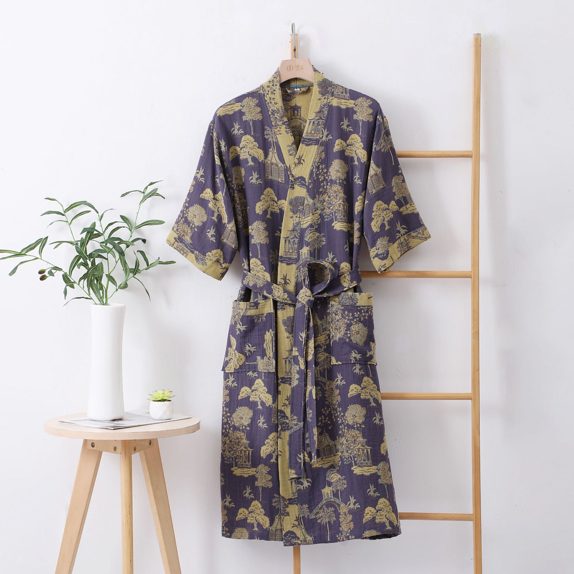 Natural Landscape Print Lightweight Robe ownkoti
