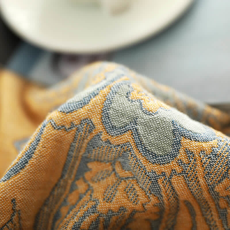 Ownkoti Lightweight Flower Print Cotton Sofa Blanket