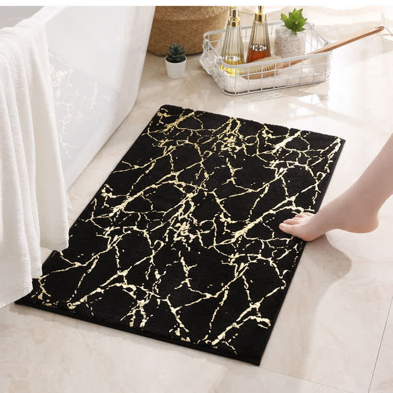 Black Zen Stone Orchid Bath Mat Modern Spa Bathroom Decoration Non-slip  Floor Mat Doormat Small Rug Washable Flannel Carpet