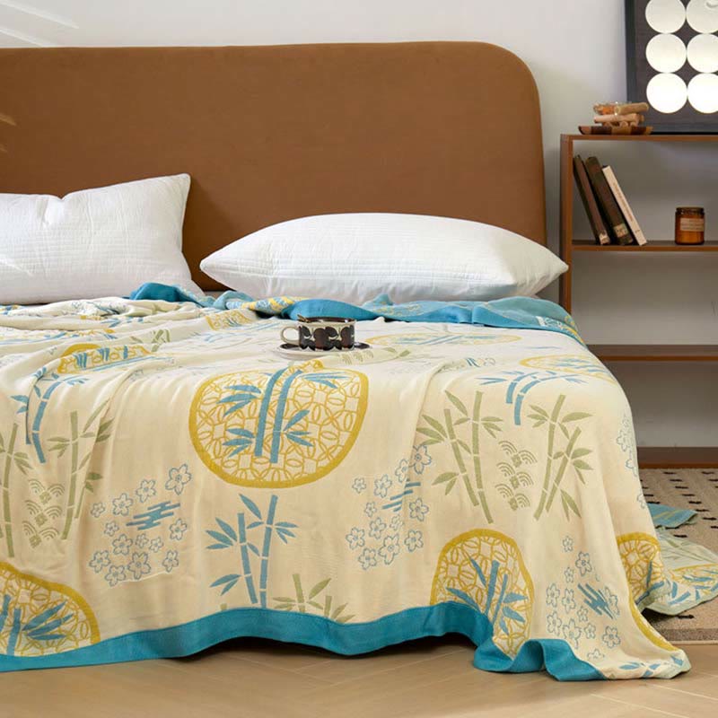 Ownkoti Boho Yellow Flower Reversible Cotton Quilt – ownkoti