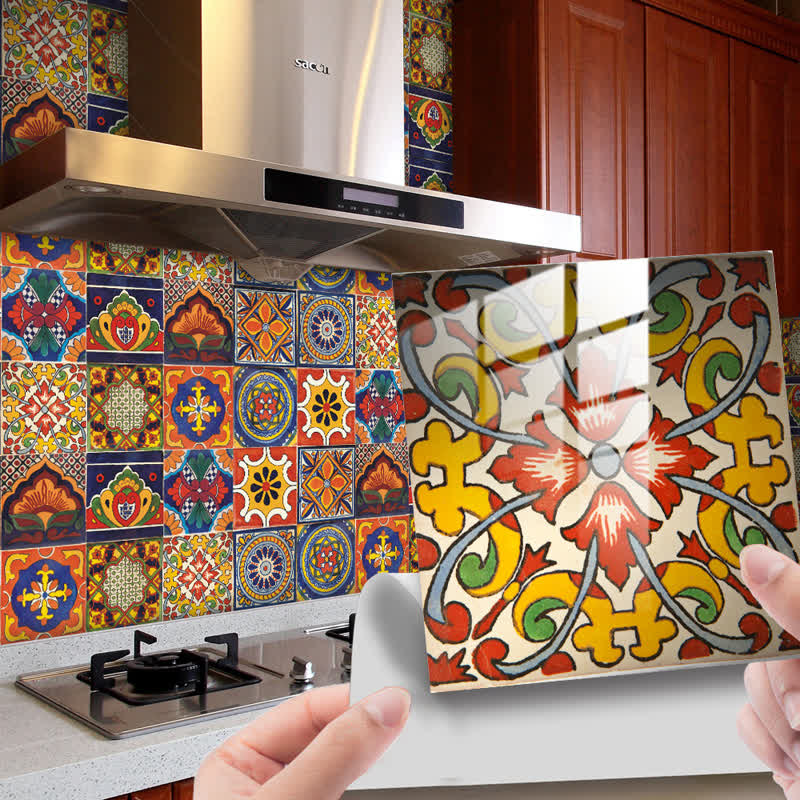 Owntoki Colorful Mixed Pattern Wallpaper Tile Sticker (10PCS) – ownkoti