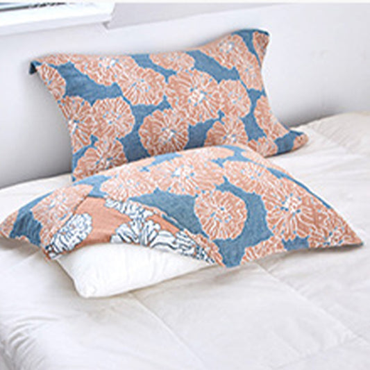 Flower Printed Cotton Decorative Pillow Towel (2PCS)