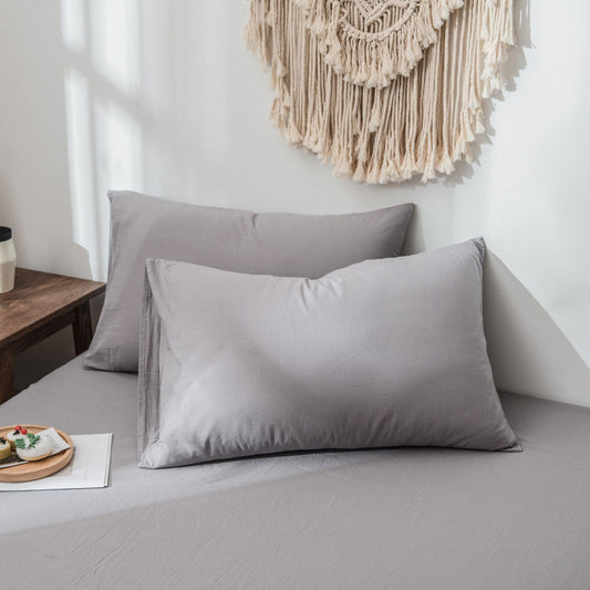 Simple Comfortable Pure Color Cotton Pillowcase (2PCS)