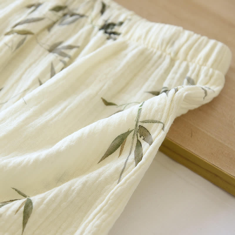 Cotton Gauze Rustic Bamboo Pajama Shorts