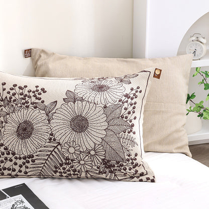 Cotton Gauze Jacquard Floral Pillowcase(2PCS)