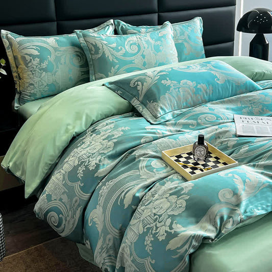 Satin Jacquard Luxurious Breathable Bedding Set(4PCS)