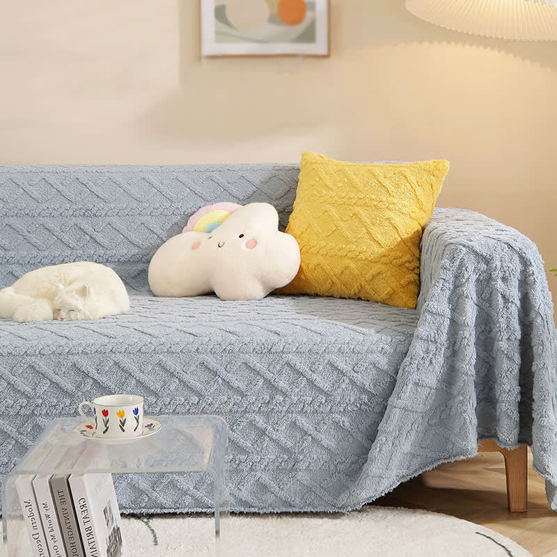 Argyle Pattern Soft Warm Sofa Protector