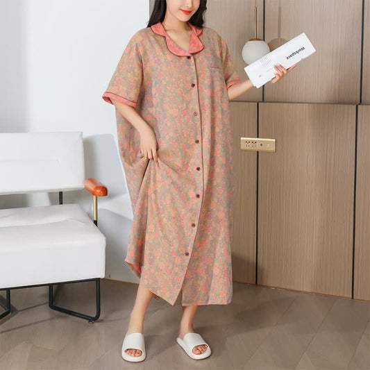 Pure Cotton Pastoral Style Long Nightgown