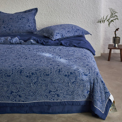 Dark Blue Retro Cotton Gauze Bedding Collection