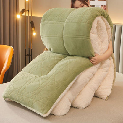 Thick Warm Plush Fleece Blanket with Quilt Core