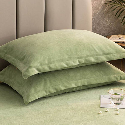 Solid Color Velvety Decorative  Pillowcases(2PCS)