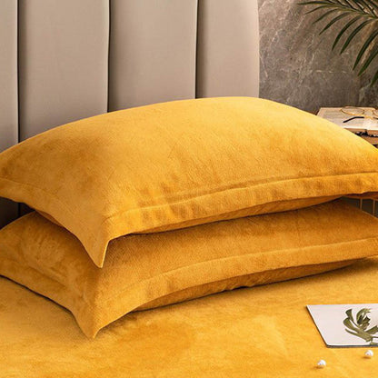 Solid Color Velvety Decorative  Pillowcases(2PCS)