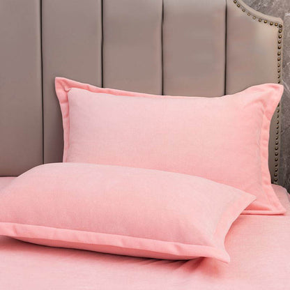 Solid Color Velvety Decorative  Pillowcases(2PCS)