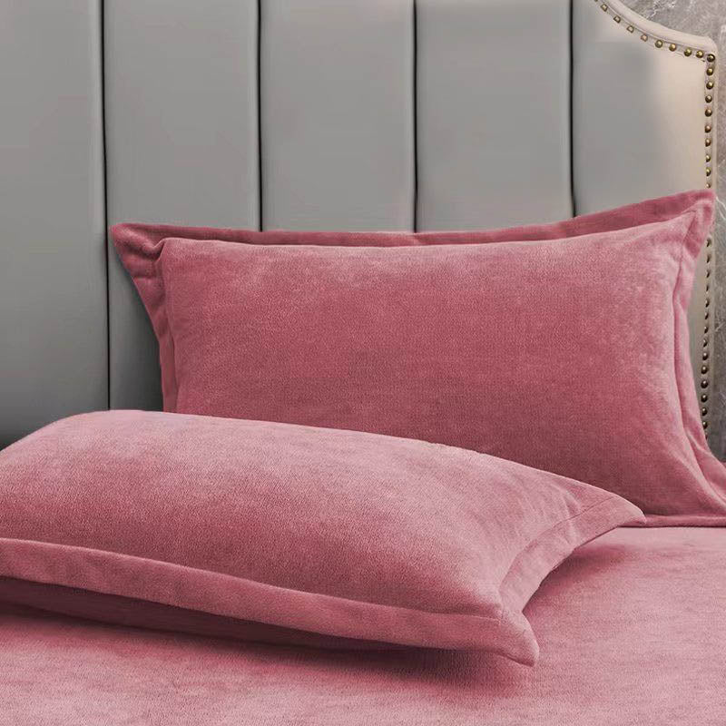 Solid Color Velvety Decorative  Pillowcases(2PCS)