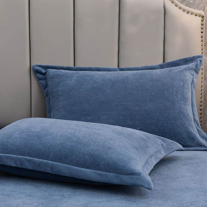 Solid Color Velvety Decorative  Pillowcases(2PCS)