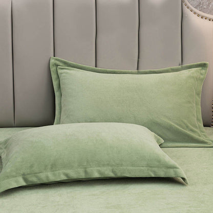 Solid Color Velvety Decorative  Pillowcases(2PCS)