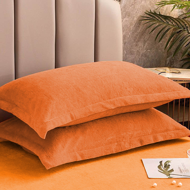 Solid Color Velvety Decorative  Pillowcases(2PCS)