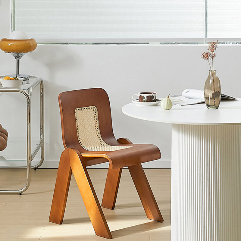 2x Mid Century Kitchen Rattan Dining Chairs