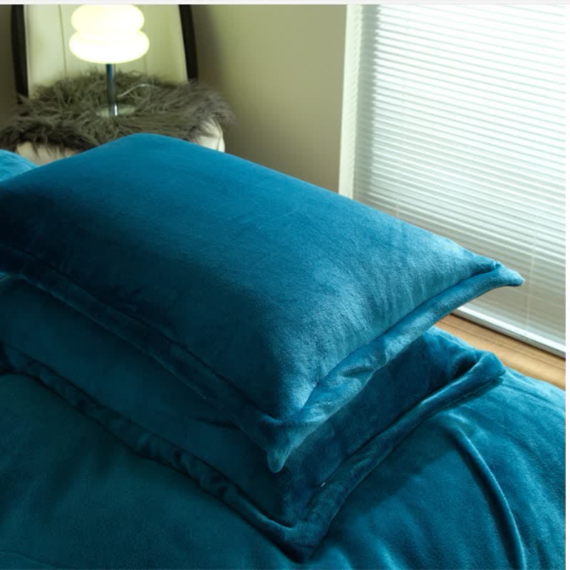 Solid Color Velvety Decorative  Pillowcases(2PCS)