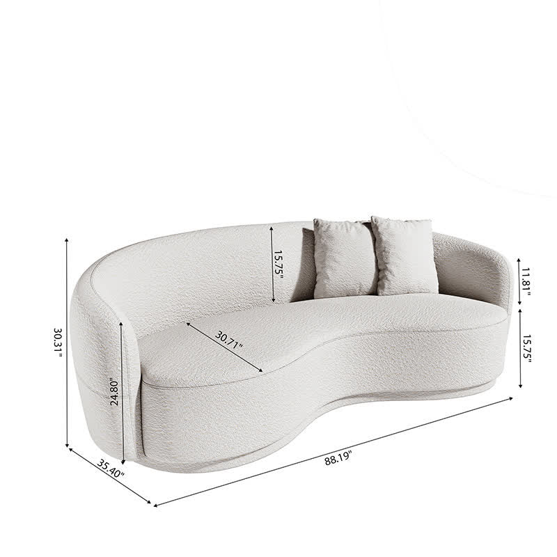 88" Loveseat Curved Sofas Couch Chaise