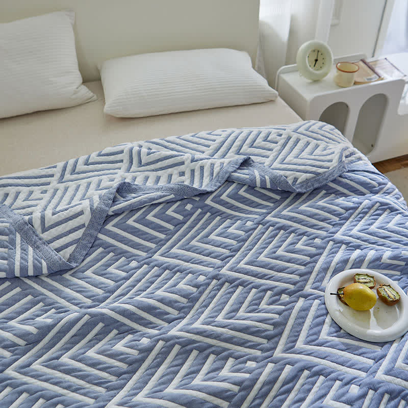 Pure Cotton Geometric Patterns Reversible Quilt