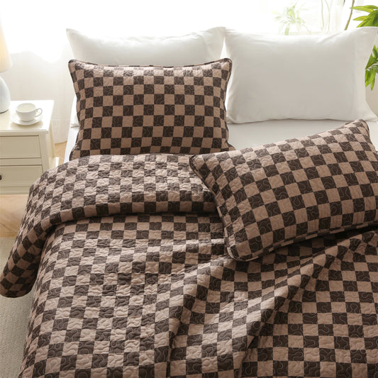 Checkerboard Pure Cotton Quilted Bedding