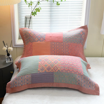 Colorful Square Pattern Cotton Reversible Quilt