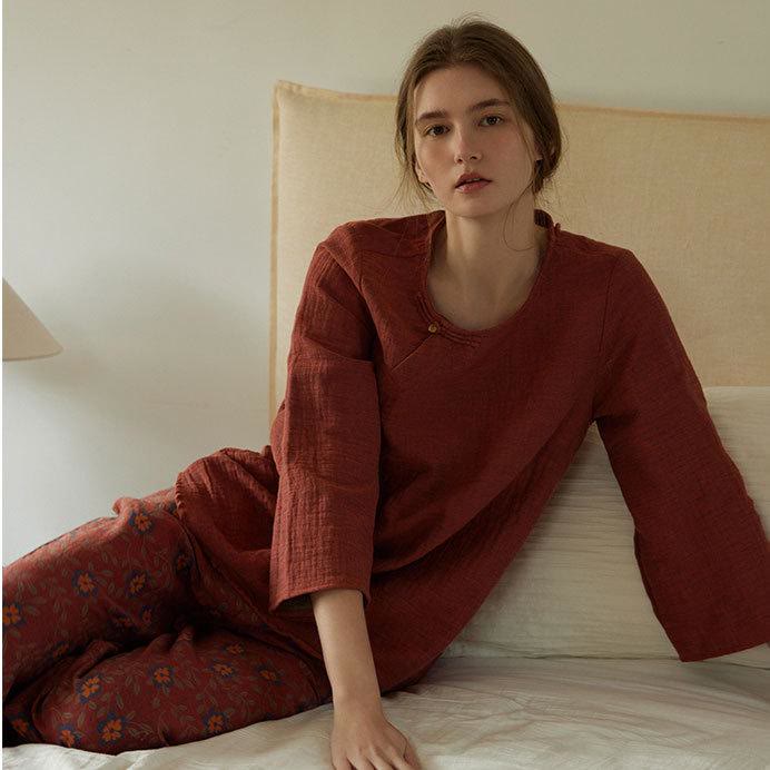 Pastoral Style Cotton Gauze Nightwear