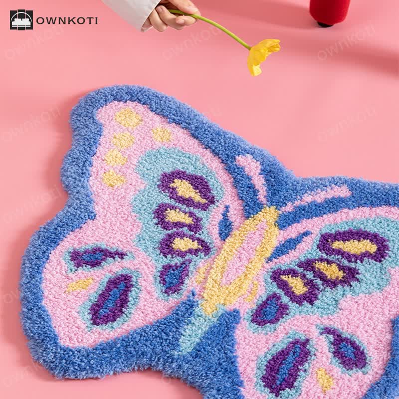 Girly Butterfly Shape Anti-slip Rug