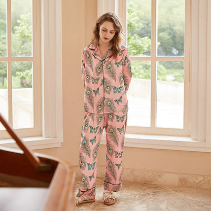 Luxurious Butterfly Peacock Feather Pajama Set