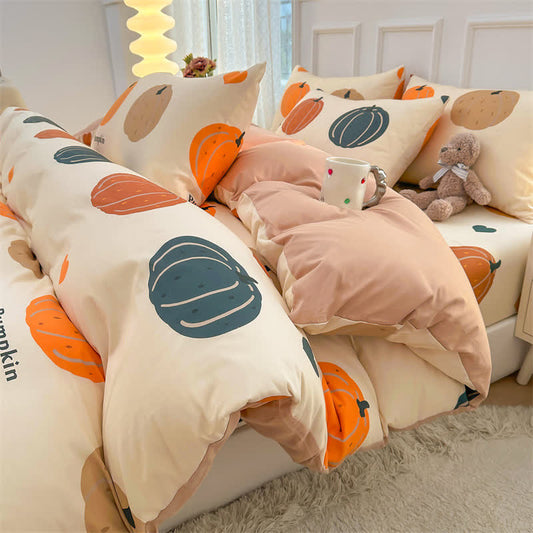 Cartoon Pumpkin Pure Cotton Bedding Set(3pcs)