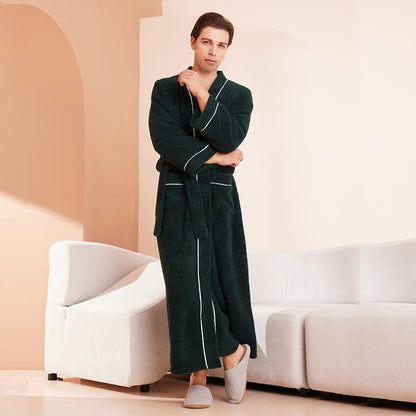 Comfy Fleece Solid Color Long Bathrobe