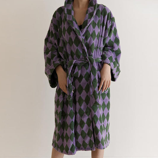 Vintage Long Staple Cotton Hooded Bathrobe