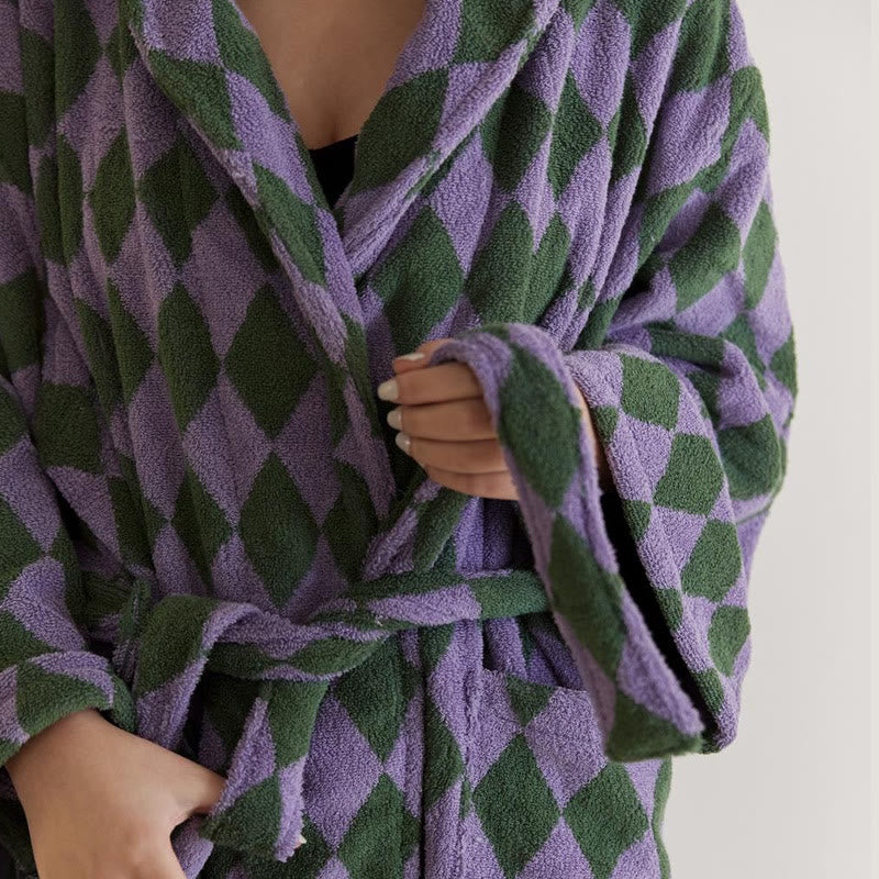 Vintage Long Staple Cotton Hooded Bathrobe