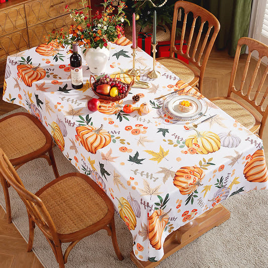 Halloween Pumpkin Waterproof Anti-oil Tablecloth