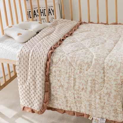 Breathable Cotton Ruffled Baby Quilt