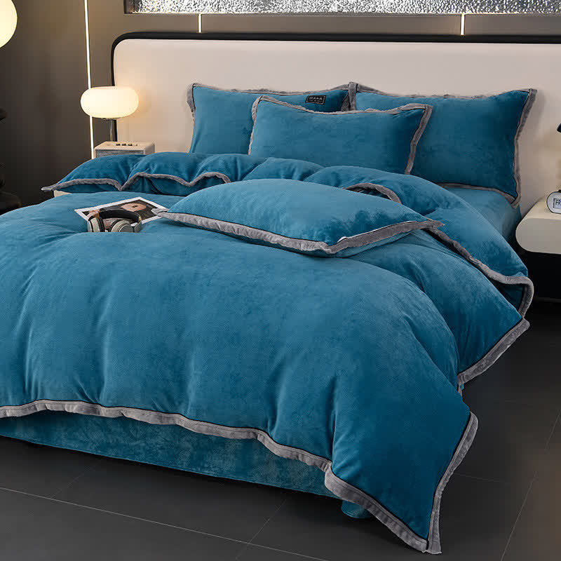 Winter Fleece Solid Color Bedding Set(4PCS)