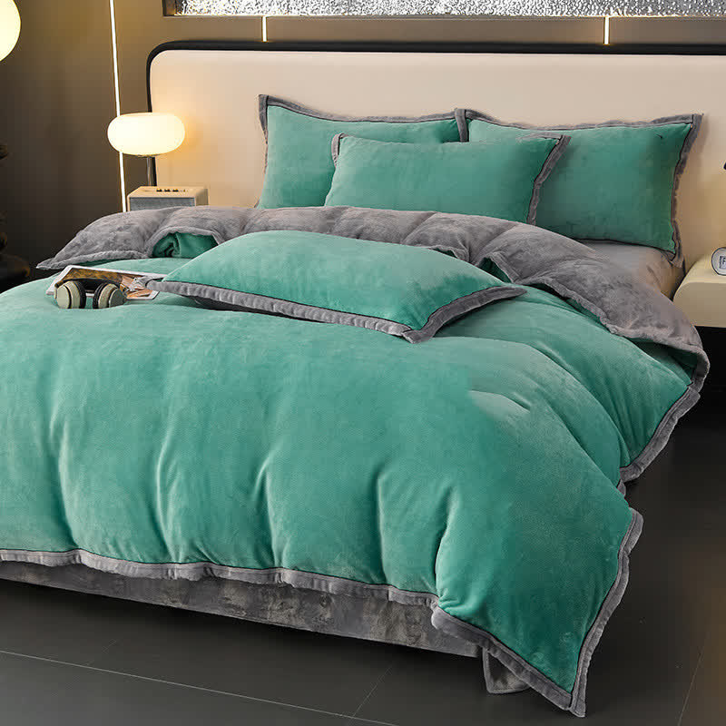 Winter Fleece Solid Color Bedding Set(4PCS)