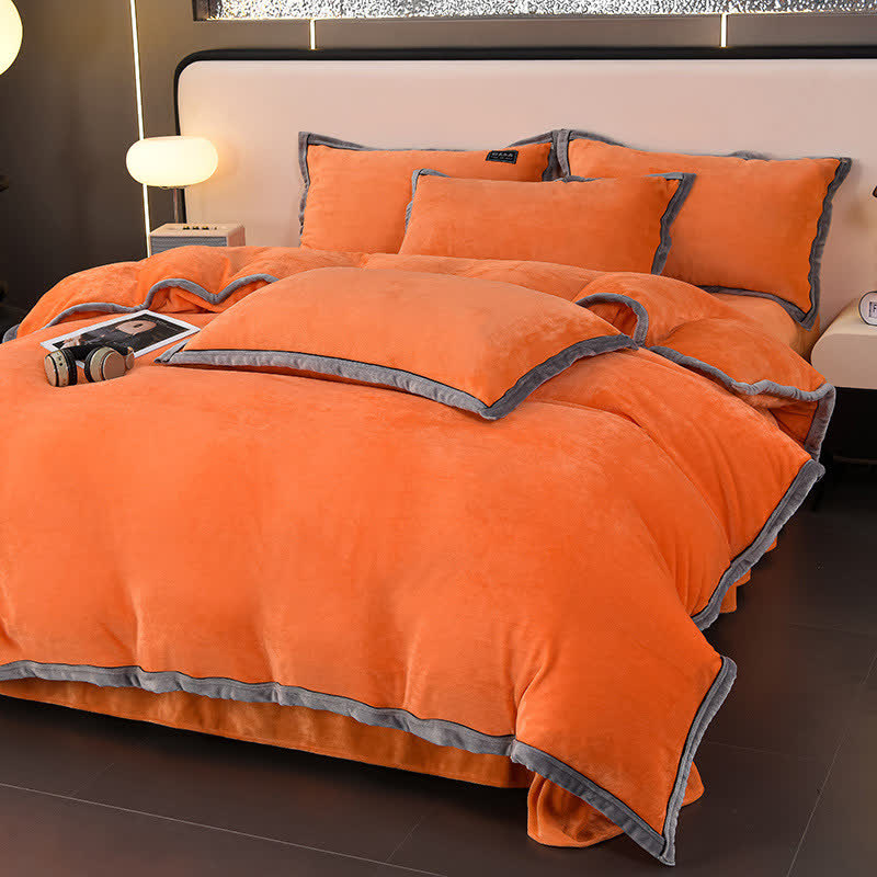 Winter Fleece Solid Color Bedding Set(4PCS)