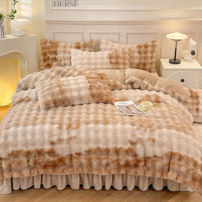 Fluffy Fleece Duvet Cover Bedding Set(4PCS)