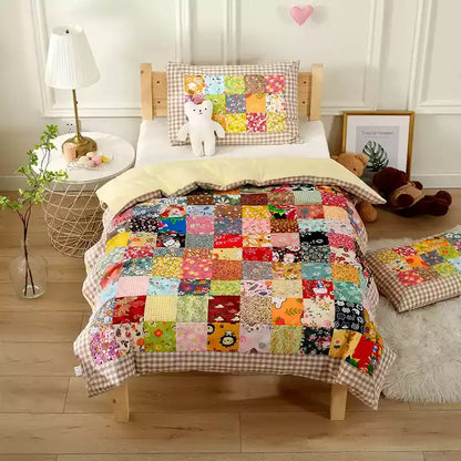 Pure Cotton Plaid Patchwork Baby Quilt