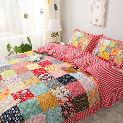 Pure Cotton Plaid Patchwork Baby Quilt