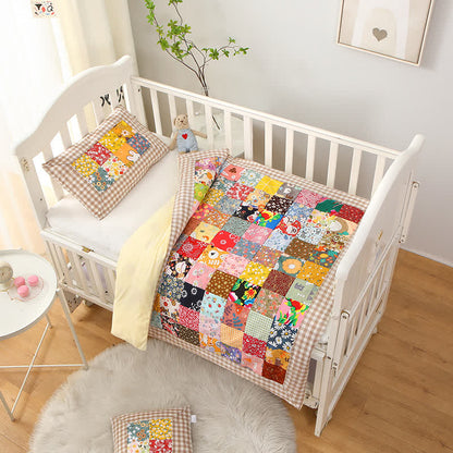 Pure Cotton Plaid Patchwork Baby Quilt