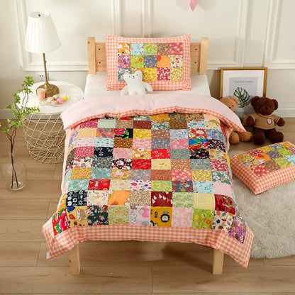 Pure Cotton Plaid Patchwork Baby Quilt