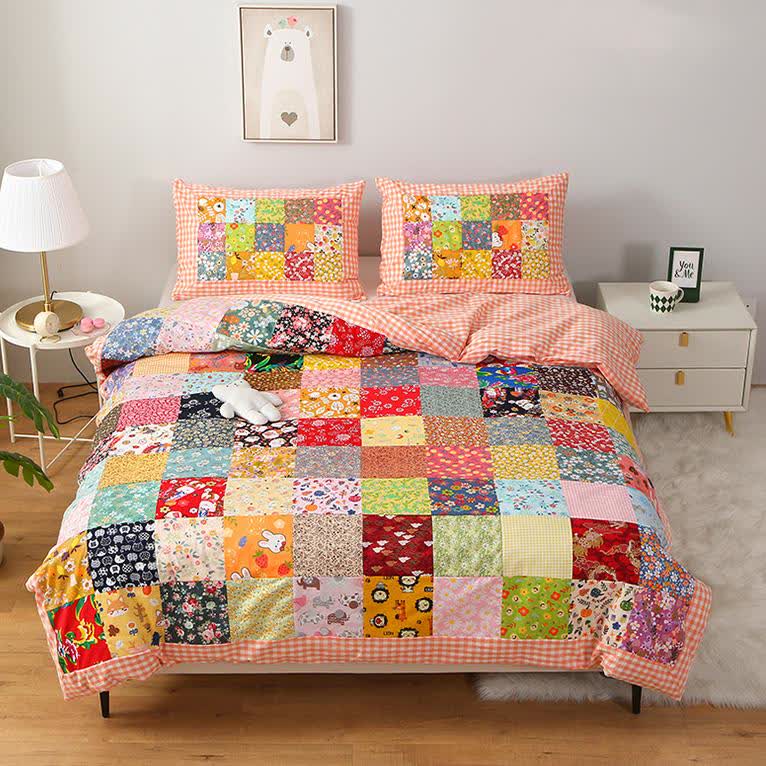 Pure Cotton Plaid Patchwork Baby Quilt